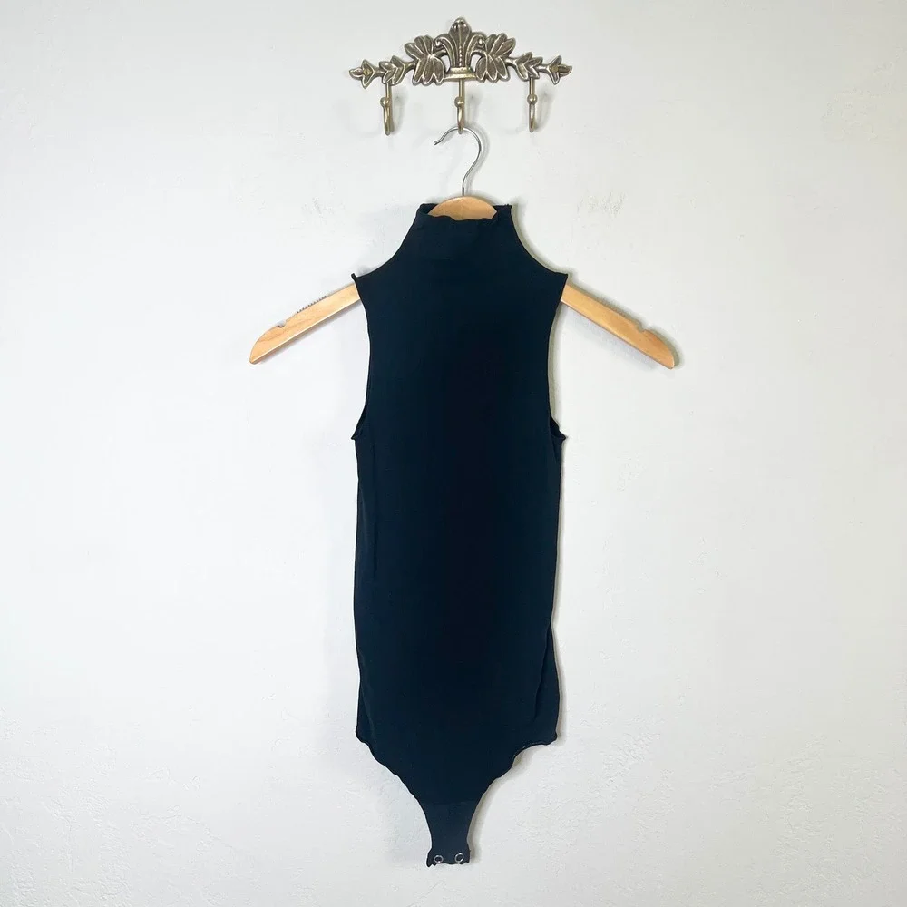 Commando Bodysuit Ballet Mock Neck Women Size One Size Black Sleeveless Stretch - Picture 1 of 5
